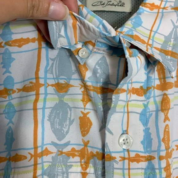 Bob Timberlake  Men’s Fish Print Short Sleeve Button Down Casual Shirt Size XL - Picture 10 of 14